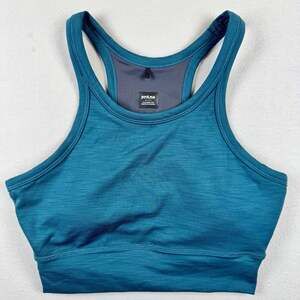 prAna Becksa Bralette Teal Heather Ribbed Racerback Sports Bra Size Medium